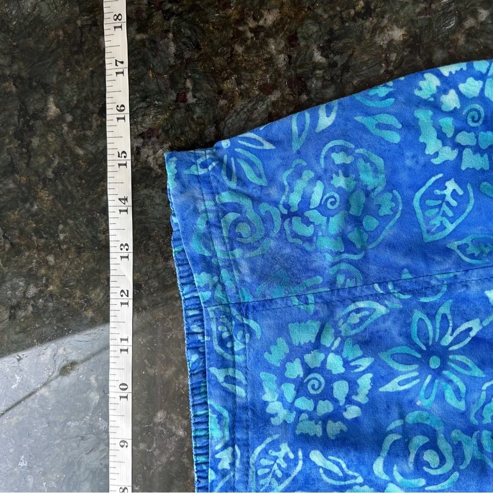 Nomadic Traders A Line Batik Floral Tropical Midi Skirt. Vacation. Beach. EUC